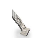 Rintal escalier quart tournant en bois et acier composity ? 11 marches + palier