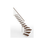 Rintal escalier quart tournant en bois et acier knock ? 12 marches