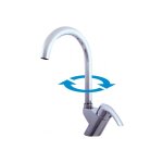 Robinetterie rav mitigeur vier courbe en chrome rio r107. 5