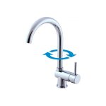 Robinetterie rav mitigeur vier courbe en chrome seina se908. 5 / 4