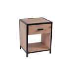 Socadis table de chevet en bois et mtal avec tiroir - ferdi