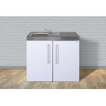 Stengel kitchenette 100 cm sans frigo en mtal blanc avec vier - mp100