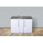 Stengel kitchenette 120 cm sans frigo en mtal blanc avec vier - mp120