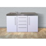 Stengel kitchenette 150 cm sans frigo en mtal blanc avec vier - mps4 150