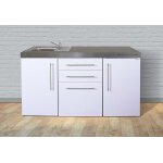 Stengel kitchenette 160 cm sans frigo en mtal blanc avec vier - mp160