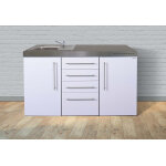 Stengel kitchenette 150 cm sans frigo en m�tal blanc avec �vier - mps4 150