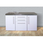 Stengel kitchenette 160 cm sans frigo en m�tal blanc avec �vier - mp160