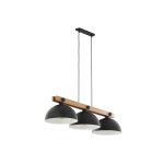 Tk lighting luminaire suspension 3 abat - jours en bois et mtal - oslo