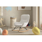 Vipack chaise  bascule pour enfant en bois et tissu boucl ? rocky