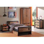 Vipack chambre ado : lit gigogne 90x200, chevet, armoire 2 portes, commode ? alex