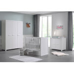 Vipack chambre bb en bois : lit bb, commode et armoire 3 portes ? erik