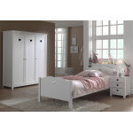 Vipack chambre enfant complte : lit, chevet, armoire 3 portes - amori