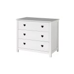 Vipack commode 3 tiroirs en bois de pin et mdf amori