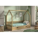 Vipack lit cabane en bois de chne massif 90 x 200 cm + tiroir ? nature ii