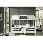 Vipack lit cabane en bois de pin housebed 90 x 200 cm