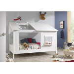 Vipack lit cabane en bois de pin housebed blanc 90 x 200 cm