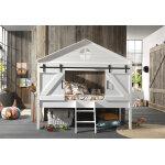 Vipack lit cabane enfant en bois blanc 90 x 200 cm - barnie