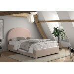 Vipack lit double en bois et tissu boucl� + rangements moon ? 140 x 200 cm