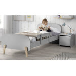 Vipack lit pour enfant en bois 90 x 200 cm + table de chevet kiddy
