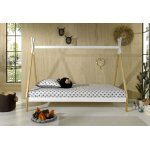 Vipack lit pour enfant en bois de pin tipi + sommier 90 x 200 cm