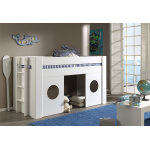 Vipack lit enfant mezzanine en bois blanc laqu� 90 x 200 cm - freya