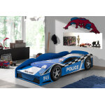 Vipack lit enfant police 70 x 140 cm voiture en bois
