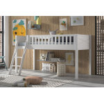 Vipack lit mezzanine en bois de pin massif scott ? 90 x 200 cm