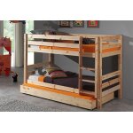 Vipack lit superpos en bois de pin avec grand tiroir pino 90 x 200 cm