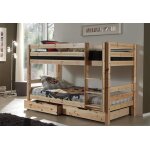 Vipack lit superpos en bois de pin avec tiroirs pino 90 x 200 cm