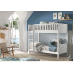 Vipack lit superpos� en pin massif laqu� blanc - 208 x 105 x 175 cm