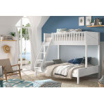 Vipack lit superpos� en pin massif laqu� blanc - 208 x 158 x 175 cm