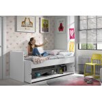 Vipack lit transformable en bureau laqu� blanc denver (sommier inclus)