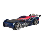 Vipack lit voiture bleu en bois pour enfant 90 x 200 cm grand turismo