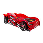 Vipack lit voiture rouge en bois pour enfant 90 x 200 cm night speeder