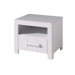 Vipack table de chevet en bois massif blanc 1 tiroir 39 x 50 cm erik