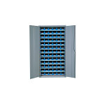 Viso armoire de rangement acier 2 portes + 84 bacs bleus 1l 260x760x1600