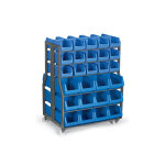 Viso rayonnage industriel double face + 54 bacs 4l et 10l - 600x880x1200