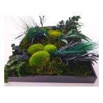 Volum agencement cadre vgtal en bois mdf et feuillages divers ? 40 x 50 cm