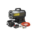 Warm tech canon � chaleur au gaz + batterie 20 v / 5 ah ? 9 � 20 kw