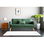 Wilsa canap� 3 places en bois et tissu - mora