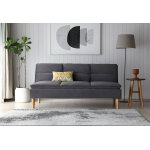 Wilsa canap� convertible en bois et tissu anthracite ? leeds