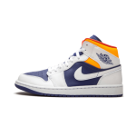 Air jordan 1 mid white laser orange deep royal blue