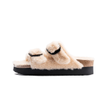 Birkenstock arizona big buckle shearling teddy eggshell