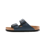 Birkenstock arizona natural leather blue