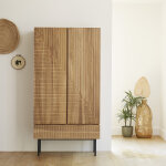 Armoire 2 portes et tiroir en teck massif