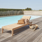 Bain de soleil en bois teck massif