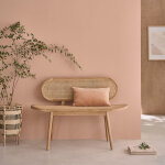 Banc en teck massif et cannage 120 cm