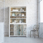 Biblioth�que en bois recycl� massif