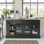 Buffet en bois d'acajou 4 portes 4 tiroirs