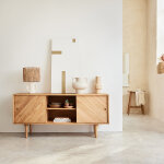 Buffet en bois massif 160 cm 2 portes